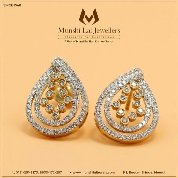 Diamond Teardrop Cluster Earrings