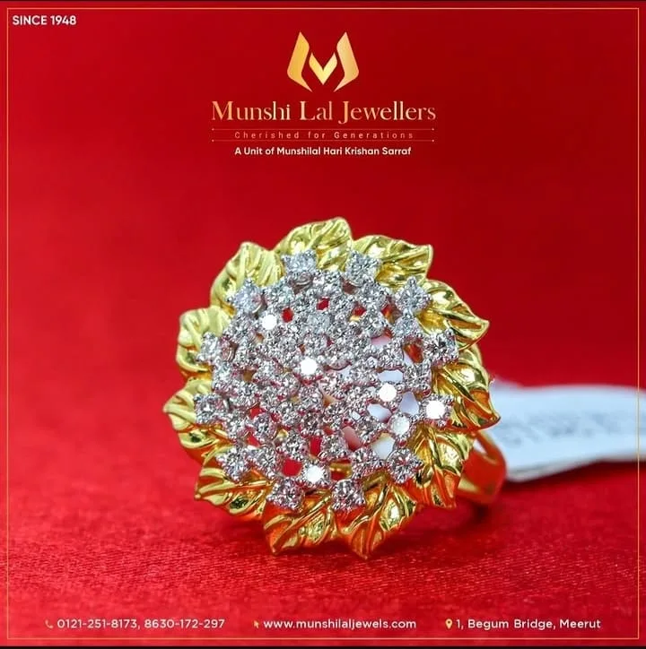 Diamond Sunflower Cocktail Ring