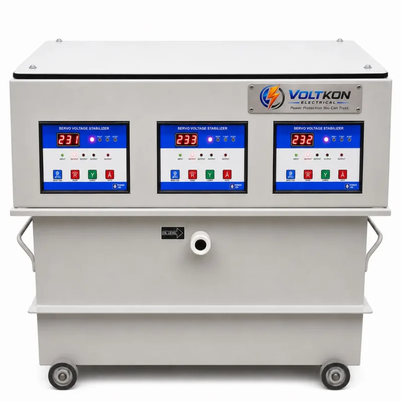 Three Phase Oil Cooled, Servo Voltage Stabilizer